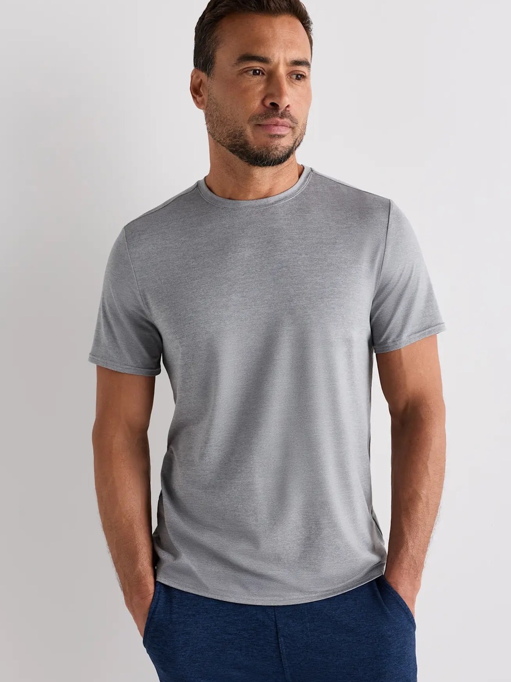 Quince Flowknit Breeze Performance Tee in Heathered Grey 2XL Short Sleeve Crew